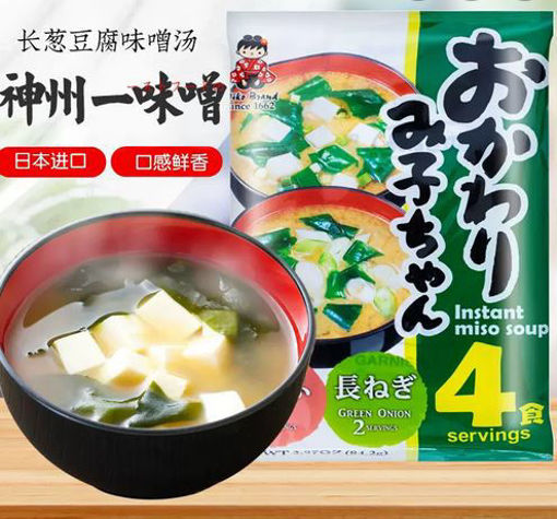 图片 日本进口神州 味增汤 绿袋 长葱油豆腐味噌汤 内含4包 74g 