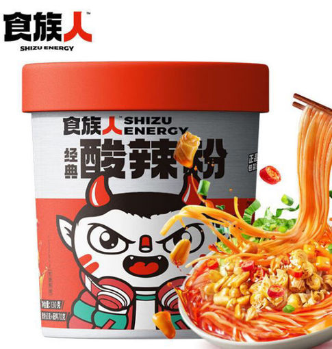 图片 食族人 桶装 经典酸辣粉 六包料非油炸 130g  