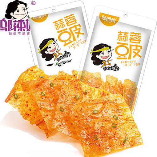 图片 一组2包！超级网红邬辣妈 蒜蓉豆皮 2x60G (微甜微辣)