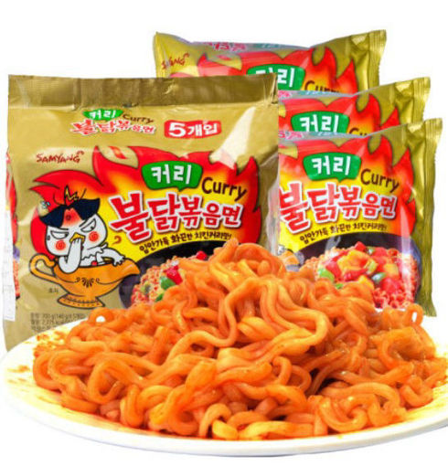 图片 5连包! 韩国三养火鸡面 咖喱味 黄袋 5包x140g 