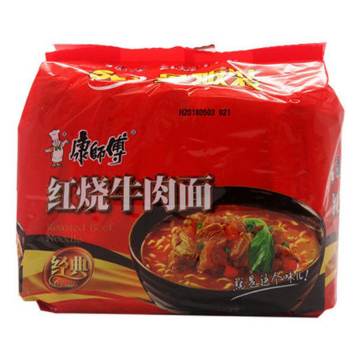 图片 五连包康师傅方便面 红烧牛肉面 五连包 5x104g (单价1.09欧/包)