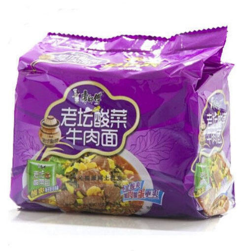 图片 五连包康师傅方便面 老坛酸菜牛肉面 五连包 5x117g 
