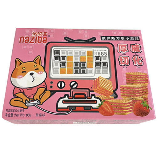 图片 纳滋宝 方块厚切草莓威化 草莓味 84g 