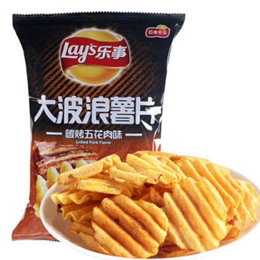 图片 乐事 大波浪薯片 碳烤五花肉味 70g 日期见内页