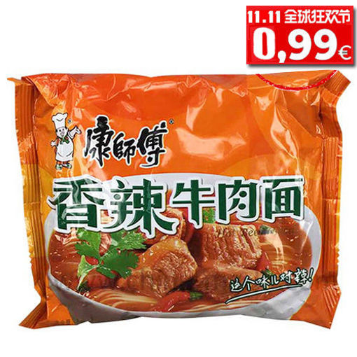 图片 康师傅方便面 香辣牛肉面 100g 日期见内页