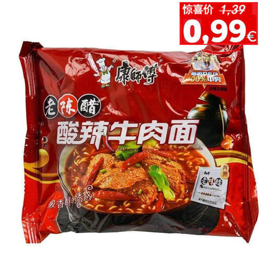 图片 康师傅方便面 老陈醋酸辣牛肉面 108g