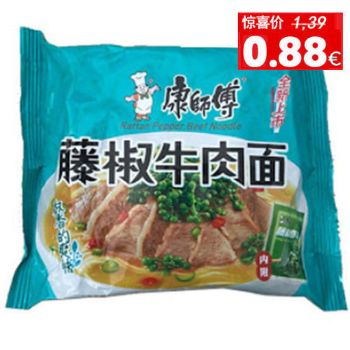 图片 康师傅方便面 藤椒牛肉面108g 日期见内页
