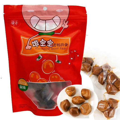 图片 神丹 卤鹌鹑蛋 麻辣味 90g 内含小包装