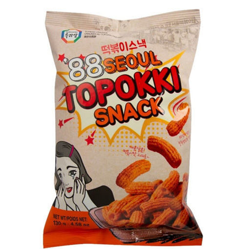 图片 韩国 首尔风味年糕条 膨化零食 甜辣味 130g